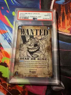 One Piece OP09 English Wanted Buggy Alt Art PSA 10 GEM MINT - Image 1