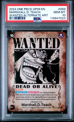 PSA 10 - 2024 ONE PIECE OP09 093 MARSHALL D. TEACH WANTED ALT ART (English) - Image 1