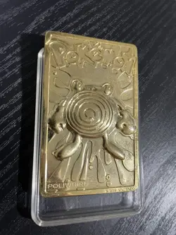 Pokemon Poliwhirl 23k Gold Plated Trading Card & Pokeball Burger King - Image 2