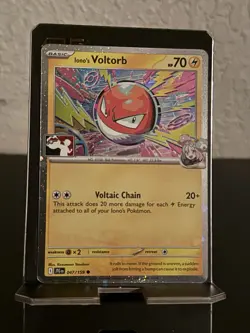Pokemon Iono's Voltorb 047/159 Prize Pack Series Cards Cosmo Holo Pack Fresh NM - Image 1