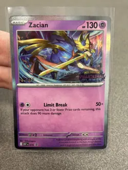 Pokemon Zacian 015 Phantasmal Flames Prerelease Stamped Staff Promo Card Holo - Image 1