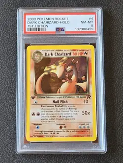 2000 Pokemon Rocket 1st Edition Dark Charizard - Holo #4 PSA NM-MT 8 - Image 1