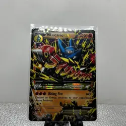 Pokemon M Lucario EX Mega Full Art Holo XY Furious Fists 55/111 220 HP/DMG - Image 1