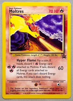 Pokemon Moltres #21 - 2000 Wizards Black Star Promo - NM to MT Condition! - Image 1