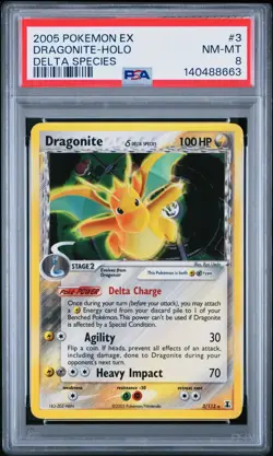 2005 Pokemon EX Dragonite 3/113 Delta Species Holo Rare PSA 8 - Image 1