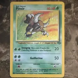 Pokemon TCG Pinsir Jungle 9/64 Unlimited Holo Rare 1999 60 HP Basic - Image 1