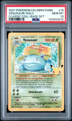 PSA 10 VENUSAUR 15/102 HOLO CELEBRATIONS CLASSIC COLLECTION POKEMON 🍃 - Image 1