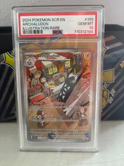 2024 POKEMON SCR EN-STELLAR CROWN ILLUSTRATION RARE #155 ARCHALUDON PSA 10 - Image 1