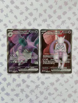 Pokemon TCG 2 Card Lot - S&V Destined Rivals Mewtwo ex 213, Nidoking ex 216, NM - Image 1
