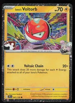 Pokemon Iono's Voltorb 047/159 Prize Pack Series Cards Cosmo Holo Pack Fresh NM - Image 1