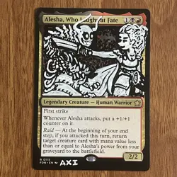 Alesha, who Laughs at Fate (Altered) Hand-Painted mtg Card, 1/1 painting - Image 1