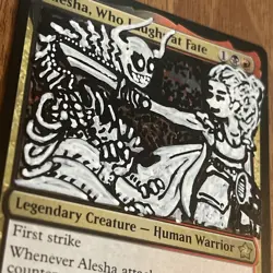 Alesha, who Laughs at Fate (Altered) Hand-Painted mtg Card, 1/1 painting - Image 2