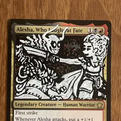 Alesha, who Laughs at Fate (Altered) Hand-Painted mtg Card, 1/1 painting - Image 3