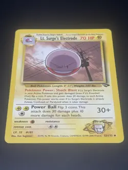 Gym Challenge 52/132 Lt. Surge's Electrode Pokemon UNLIMITED - Image 3