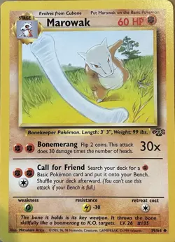 Pokemon Full Evolution Cubone (63) to Marowak (50) JUNGLE Collection Card - Image 3