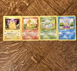 Pokemon TCG Base Set Starters - Pikachu Bulbasaur Charmander Squirtle WOTC MP - Image 1