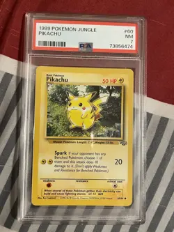 1999 Vintage Pokemon Jungle Set Pikachu WOTC Unlimited PSA 7 - Image 1