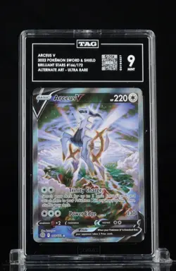 Tag 9 MINT Arceus V 166/172 Brilliant Stars Alternate Art Holo Pokemon Card - Image 1