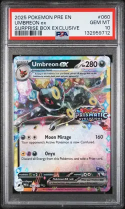 2025 POKEMON PRE EN-PRISMATIC EVOLUTIONS #060 UMBREON EX PSA 10 - Image 1