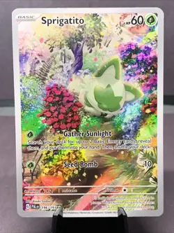 Pokemon TCG Sprigatito Illustration Rare Holo SV02: Paldea Evolved 196/193 NM/LP - Image 1