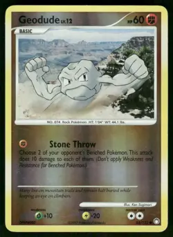 Geodude 84/123 Common Reverse Holo NM Pokemon Mysterious Treasures - Image 1