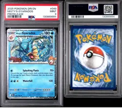 2025 POKEMON DRI EN-DESTINED RIVALS PRERELEASE #049 MISTY'S GYARADOS PSA 9 - Image 3