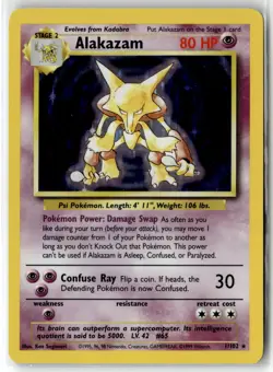 Alakazam ⭐ 1/102 Holo Rare Base Set 1999 Pokemon NM/LP - Image 1