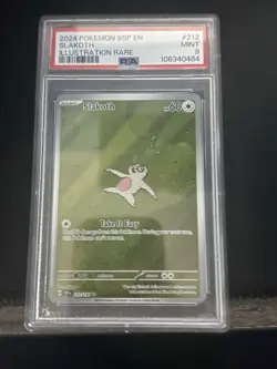 Pokemon TCG Slakoth Illustration Surging Sparks 212/191 PSA 9 Mint - Image 1