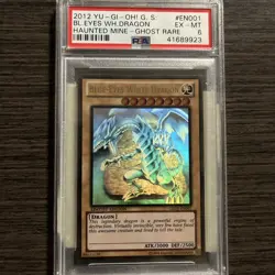 2012 Yugioh GLD5-EN001 Blue-Eyes White Dragon Ghost Gold Rare Limited PSA 6 - Image 1