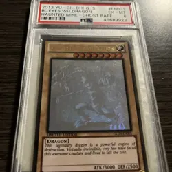2012 Yugioh GLD5-EN001 Blue-Eyes White Dragon Ghost Gold Rare Limited PSA 6 - Image 2