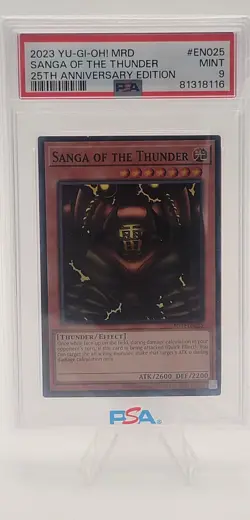 YU-GI-OH Sanga of the Thunder MRD-EN025 Metal Raiders (25th Anniversary) PSA 9 - Image 1