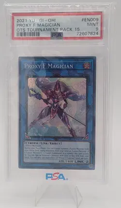 Yu-Gi-Oh Prox. F Magician Super Rare OP15-EN009 PSA 9 Mint - Image 1