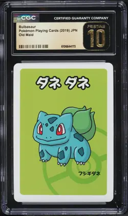 2019 Pokemon Japanese Playing Cards Old Maid Bulbasaur CGC 10 PRISTINE - Image 1