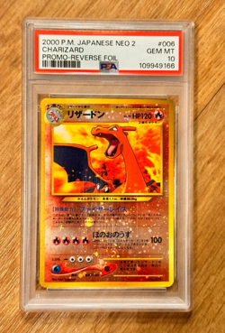 PSA 10 Pokemon Charizard #006 Reverse Foil Neo 2 Promo 2000 Japanese - Image 1