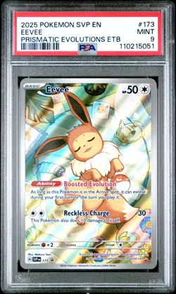 2025 Pokemon SVP En Eevee Prismatic Evolutions ETB Black Star Promo #173 PSA 9 - Image 1