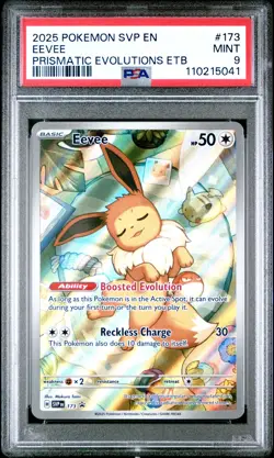 2025 Pokemon SVP En Eevee Prismatic Evolutions ETB Black Star Promo #173 PSA 9 - Image 1