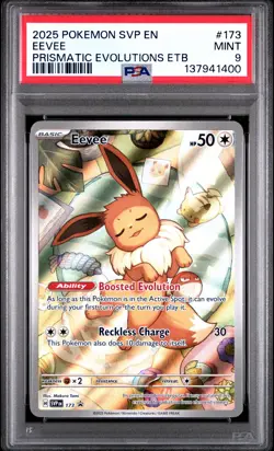 2025 POKEMON SVP EN-SV PRISMATIC EVOLUTIONS ETB PROMO #173 EEVEE PSA 9 - Image 1