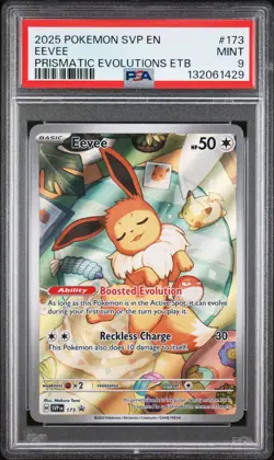 2025 Pokemon SVP EN Eevee Prismatic Evolutions ETB PSA 9 Mint #173 - Image 1