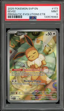 Pokemon Eevee Prismatic Evolutions ETB Promo SVP EN 173 PSA 9 Mint - Image 1