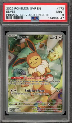 Pokemon Eevee Prismatic Evolutions ETB Promo SVP EN 173 PSA 9 Mint - Image 1