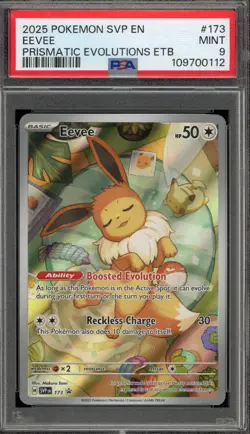 Pokemon Eevee Prismatic Evolutions ETB Promo SVP EN 173 PSA 9 Mint - Image 1