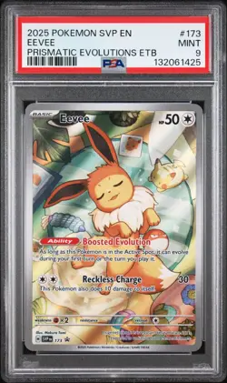 2025 Pokemon SVP En Eevee Prismatic Evolutions ETB Black Star Promo #173 PSA 9 - Image 1