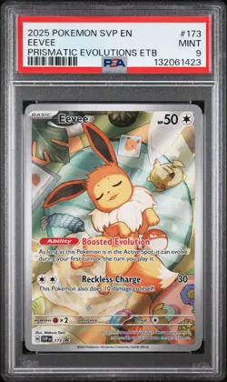 2025 Pokemon SVP En Eevee Prismatic Evolutions ETB #173 PSA 9 Mint - Image 1