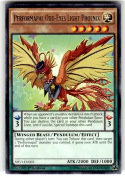 Performapal Odd-Eyes Light Phoenix SHVI-EN003 Yu-Gi-Oh! Card NM 1st Edition - Image 1