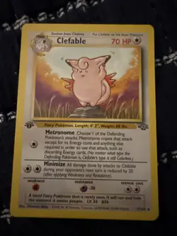 Pokemon TCG Jungle 1999 Clefable Card 17/64 Rare 1st Edition Non-Holo - Image 1