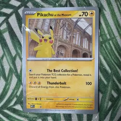Pikachu At The Museum, Pokemon X Natural History Museum Jumbo Promo Pokemon Card - Image 1