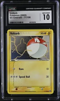 2005 Voltorb 71/106 Pokemon EX Emerald Regular CGC 10 - Image 1