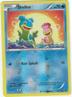 Pokemon XY Steam Siege REVERSE HOLO SHELLOS 28/114 NM/Mint PACK FRESH - Image 1