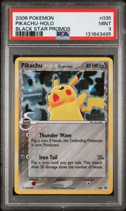 PSA 9 2006 POKEMON BLACK STAR PROMOS #035 PIKACHU-HOLO - Image 1