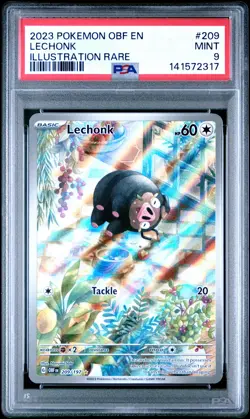 2023 POKEMON OBF EN-OBSIDIAN FLAMES ILLUSTRATION RARE #209 LECHONK PSA 9 - Image 1